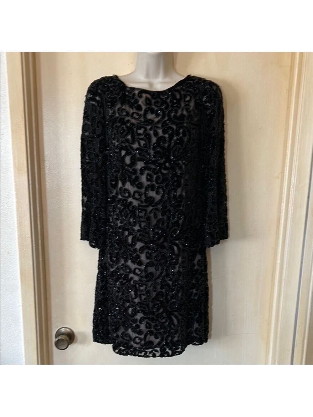 Alice+Olivia black beaded mini dress size 2